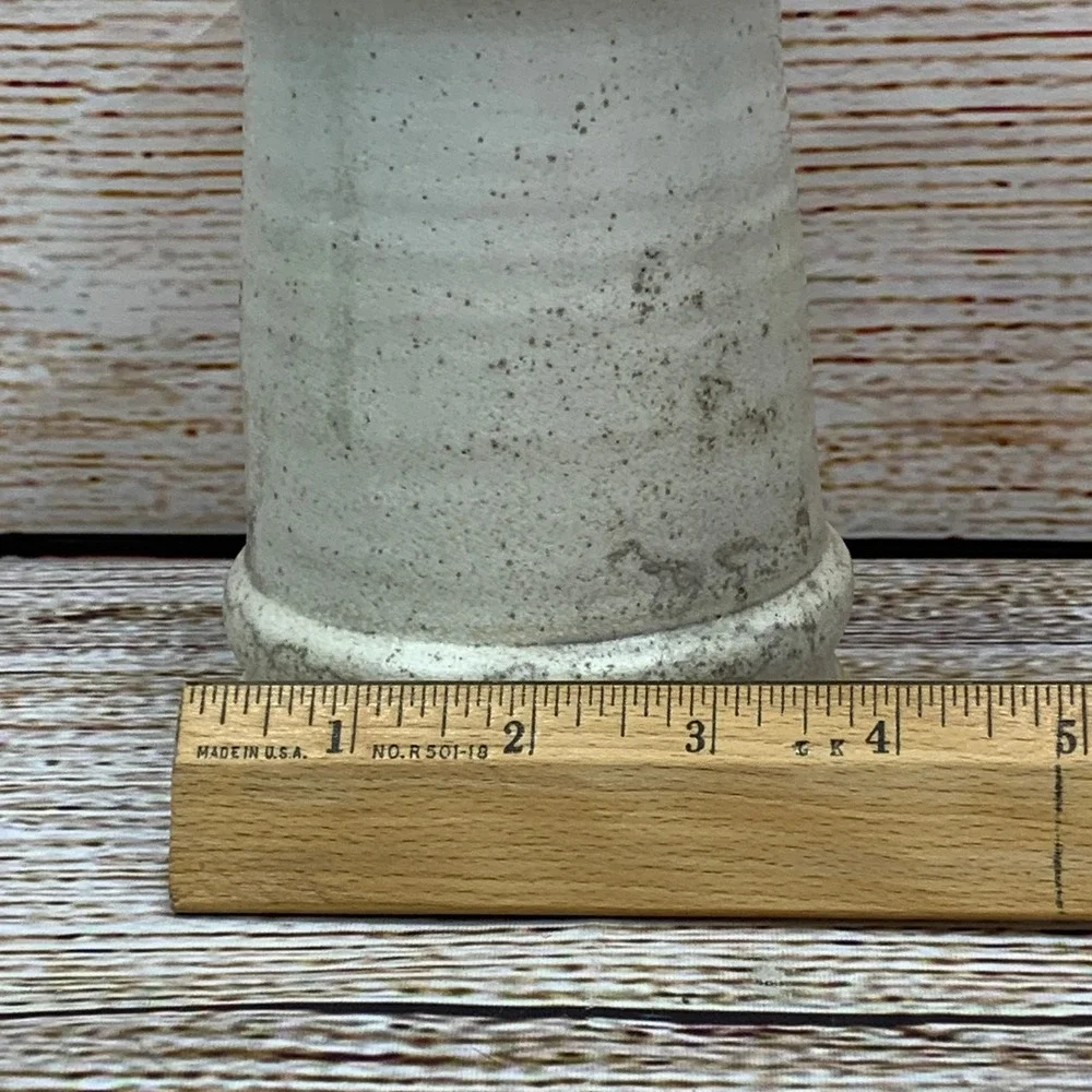 Antique Speckled Ceramic Vase Urn‎ w/ Crest Design Pottery Home Decor Accent